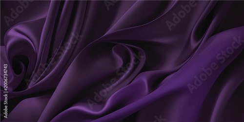 Valokuva Smooth purple and pink silk satin fabric creates a luxurious textile background
