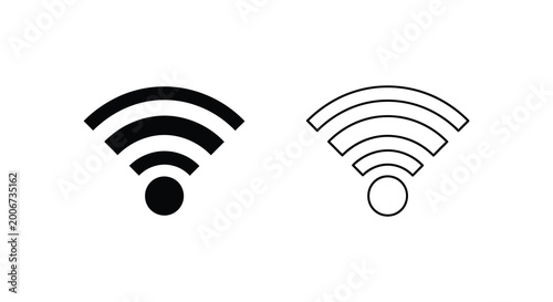 Fotografía Wifi signal icon set black and white line art silhouette high quality profession