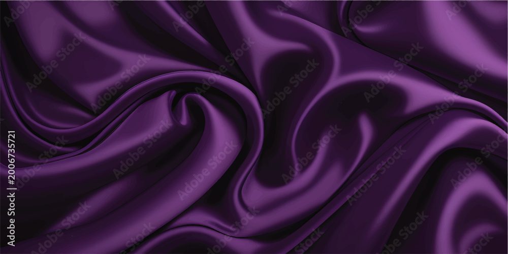 Obraz premium Elegant purple and violet silk fabric texture features smooth satin waves and shiny luxury drapery for a soft decorative backdrop