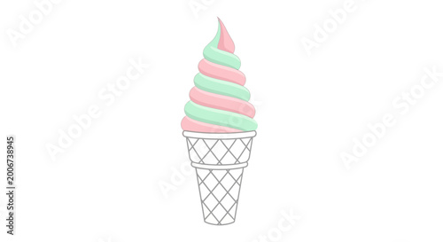 Tablou pe pânză Colorful Ice Cream Cone Dessert.