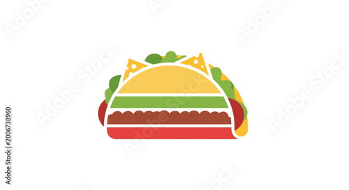 Fotografija Colorful illustration of a hamburger.