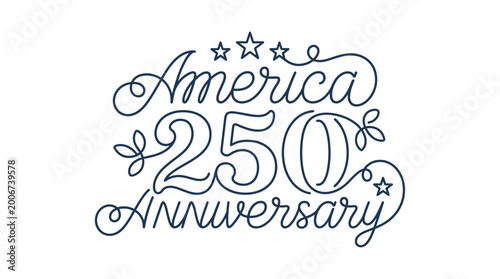 Foto America 250th anniversary commemorative design with stars and flourishes