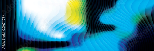 Fluid color waves with light effects, vector abstract background, modern template