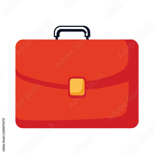 An illustration of a briefcase with a handle and lock on top