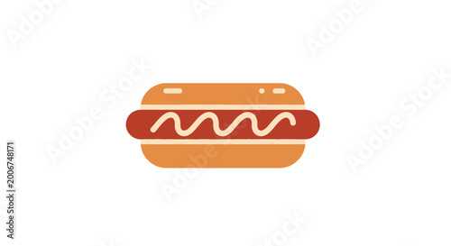 Foto Hot dog with ketchup and mustard.