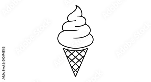 Bild auf Leinwand Ice cream cone sweet dessert treat.