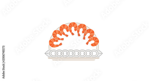 Fotografia Shrimp on a seafood grill plate.