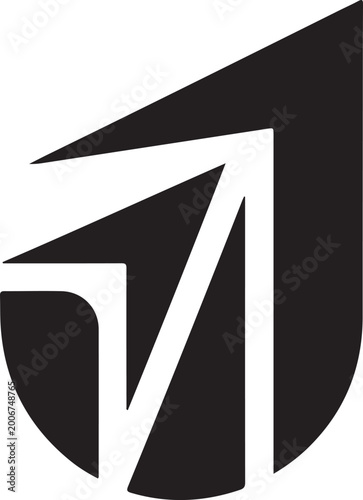 Black and white geometric triangle shapes abstract design vector