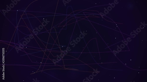 Abstract digital network connection with glowing lines on dark background.