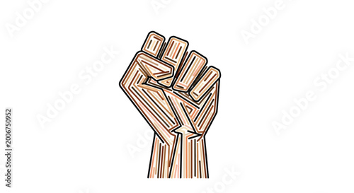 Schilderij op canvas Raised Fist Symbolic Gesture Illustration.