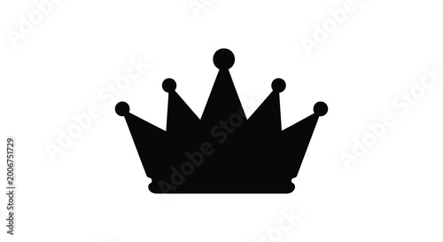 Billede på lærred Black crown silhouette against a white background regal symbol illustration silh