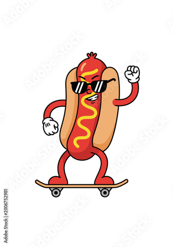 Cool Skateboarding Hot Dog