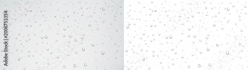 Canvas-taulu Water droplets, drops, raindrop on transparent wet clear window surface - Crystal fresh liquid aqua texture