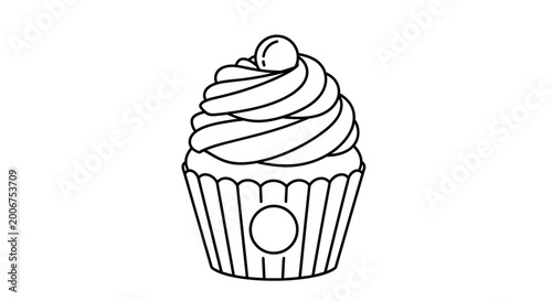 Fényképezés A delicious sweet cupcake dessert treat.