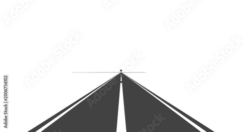 Obraz na plátně Roadway with white center line.