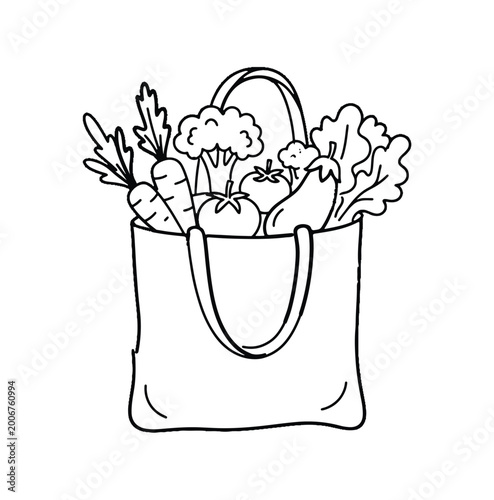 vector vegetable grocery doodle illustration