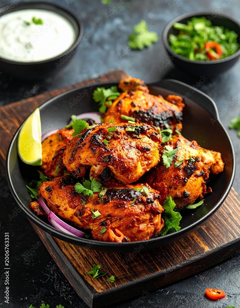 Fototapeta premium Chicken Tikka gegrillt