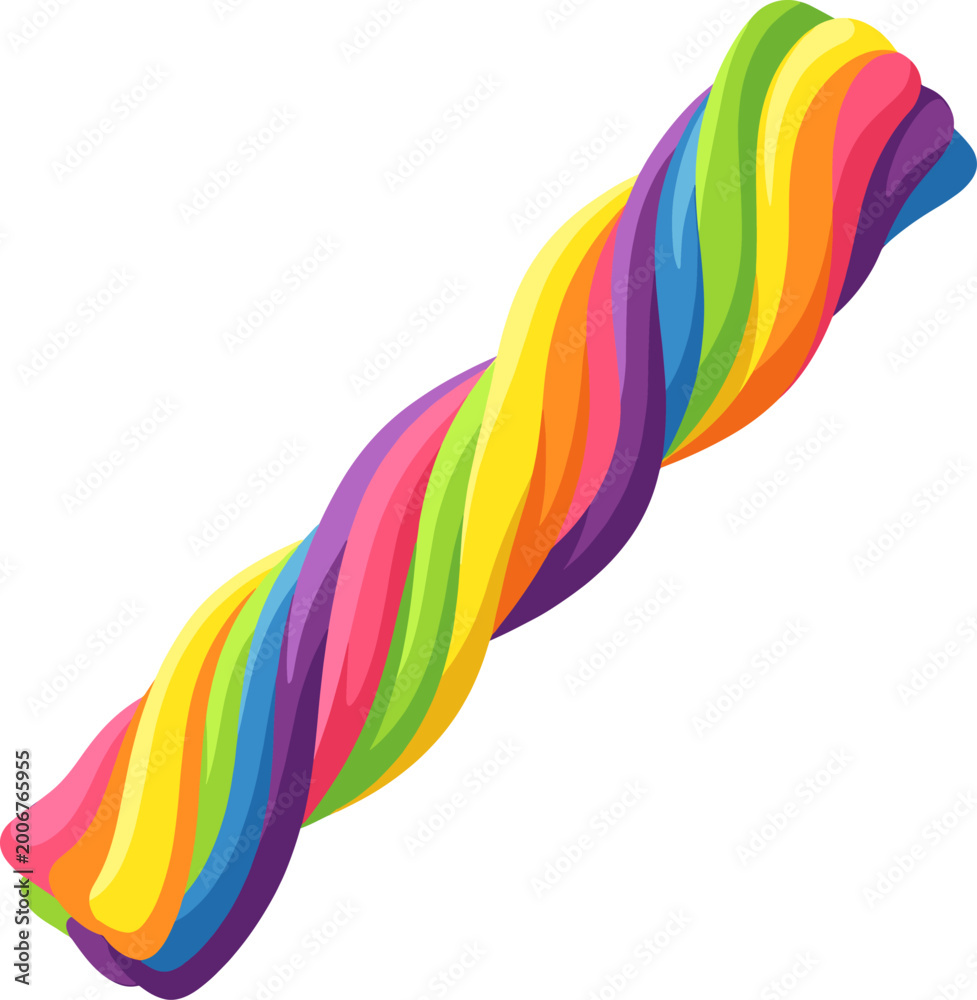 Fototapeta premium Rainbow twisted licorice candy rope