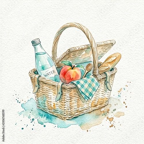 picnic basket with vegetables