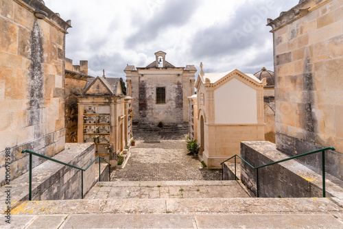 Картината върху платно The Alberobello Cemetery view in Alberobello Village in Italy