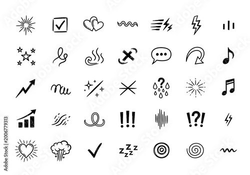 Minimalist line icons set for ui design and web interface, symbols and signs