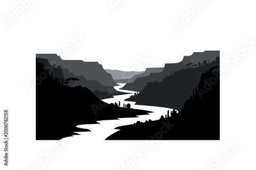 Εκτύπωση καμβά Peaceful Valley River Landscape Scene