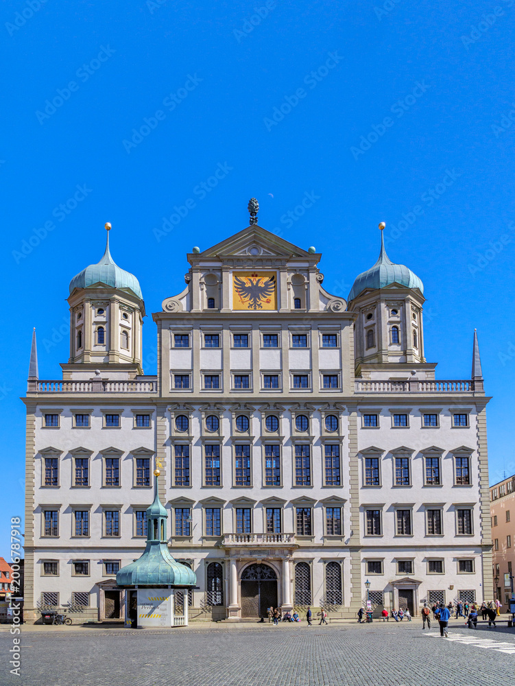 Fototapeta premium Augsburger Rathaus in am Rathausplatz, Schwaben, Bayern, Deutschland