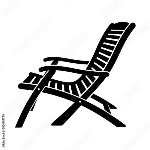 Illustration shows a reclined folding chair