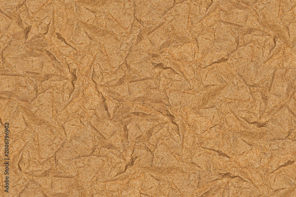 Obraz premium Wrinkled Brown Kraft Paper Texture Surface for Banner, Poster and Creative Design.