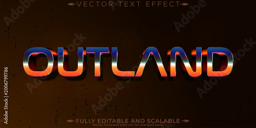 Tableau sur toile Martian editable text effect, editable outland and mars text style