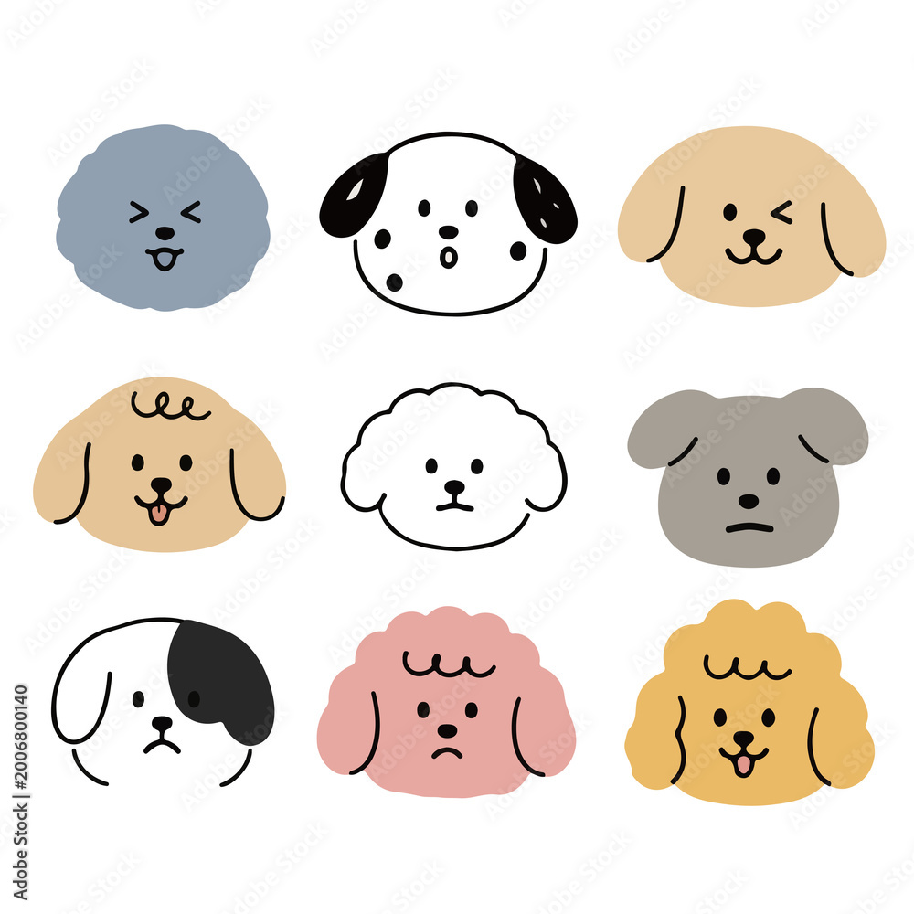 Fototapeta premium set of funny dogs