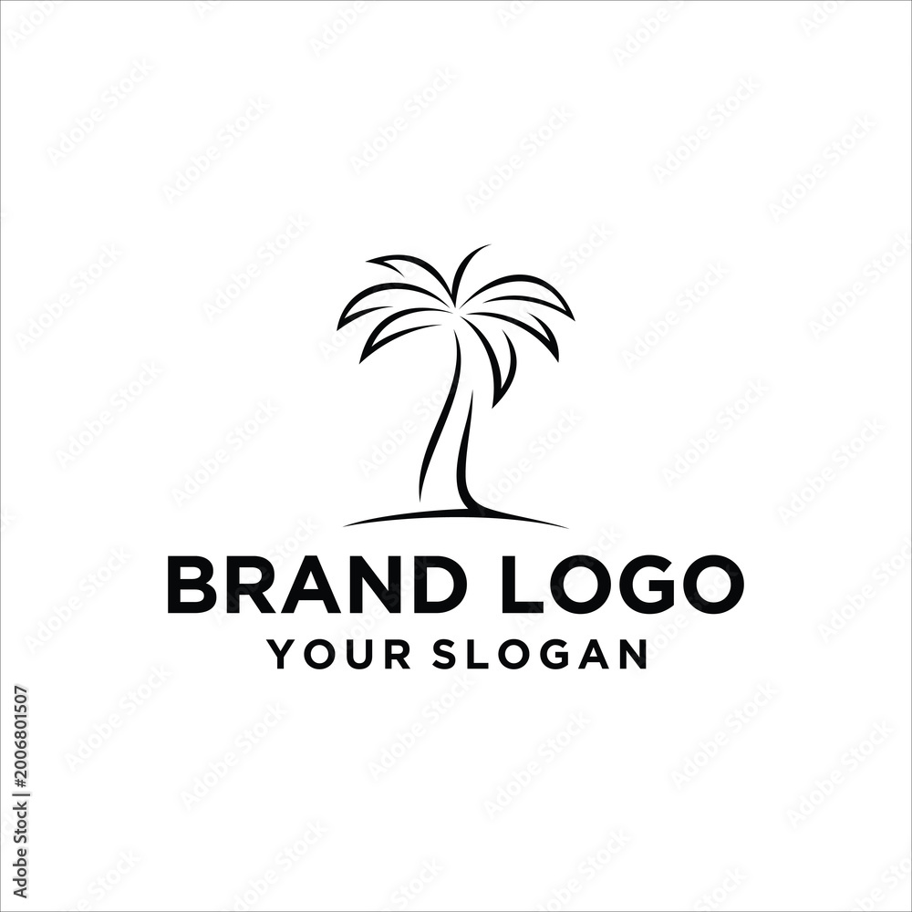 Obraz premium coconut tree logo vector