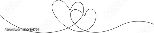 Two Hearts Intertwined Line Art illustration vector