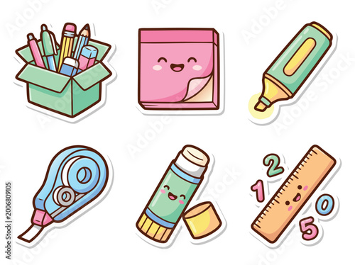 Cute Kawaii School Supplies Collection.
