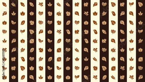 Desert Ember Leaf Icons Grid — Fall Botanical Symbols in Warm Earthy Tones