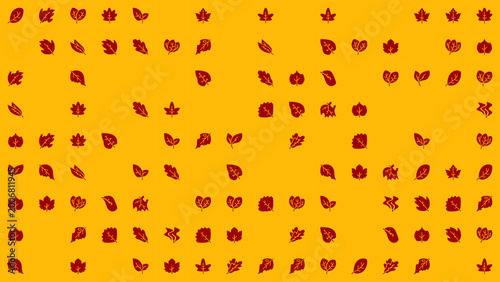 Desert Ember Leaf Icons Grid — Fall Botanical Symbols in Warm Earthy Tones