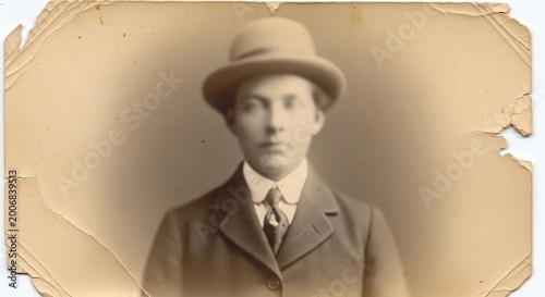 Vintage portrait of a man in a suit and hat