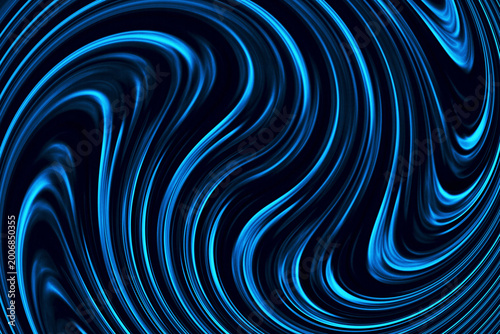 Blue Abstract Fluid Marble Texture with Dynamic Flowing Curves