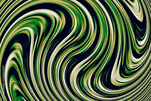 Luxury Gold and Green Abstract Fluid Art with Elegant Swirling Patterns