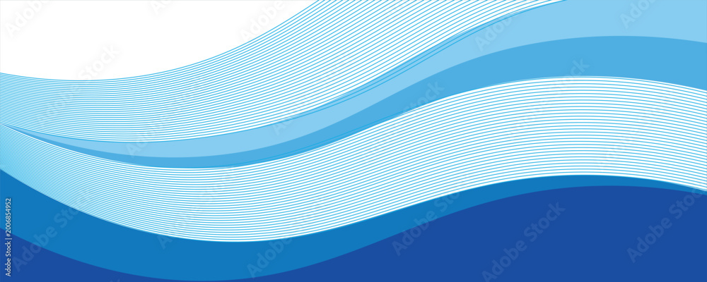 Obraz premium Abstract blue banner background. Graphic design banner pattern background template with dynamic curve shapes. vector