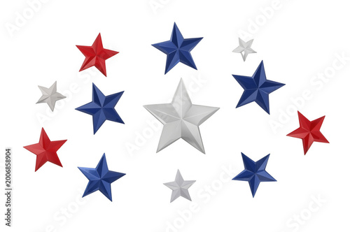 Patriotic red white blue stars arranging background
