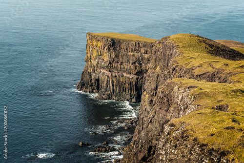 Cliffs landscape in the wildness of Isle of Skye in Scotland
