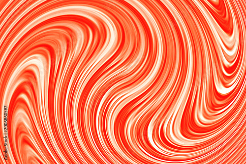 Vibrant Red and White Abstract Liquid Swirls with Dynamic Flowing Curves