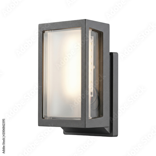 Konstfotografi Modern grey rectangular outdoor wall mounted light fixture