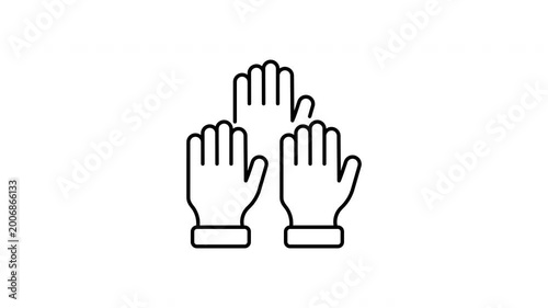 People In Team Participation Animated Icon With Alpha Channel. Raised Hands Show Involvement In Group Work And Support Motion Graphic. Teamwork And Cooperation Icon On Transparent Background