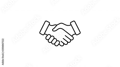 Business Handshake Showing Partnership And Agreement Animated Icon With Alpha Channel. Hands Shaking Represent Trust, Cooperation, And Deal Motion Graphic Icon On Transparent Background