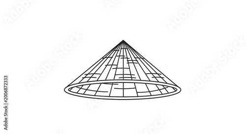 Quadro su tela Traditional Asian Conical Bamboo Hat Caping Used by Farmers