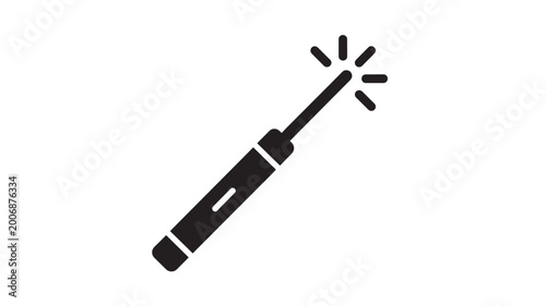 Bild auf Leinwand Knife icon with double-edged blade, warning sparks graphic for security, self-de
