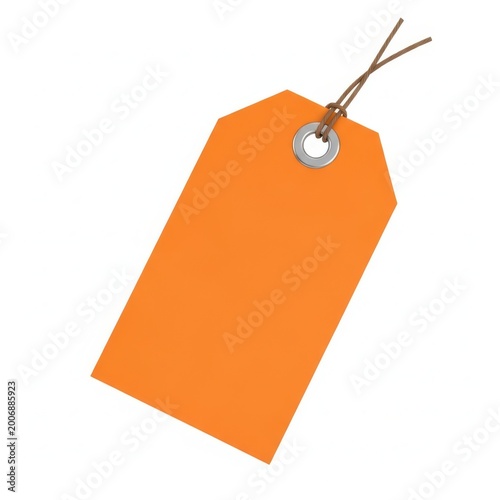 Obraz na płótnie Orange tag with string and metal ring