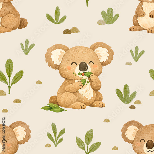 Australian animals seamless pattern design. Repeat pattern